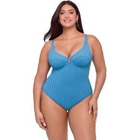 S3 Swim Womens Sculpting Scoop Neck Underwire One Piece Swimsuit in Kuwait