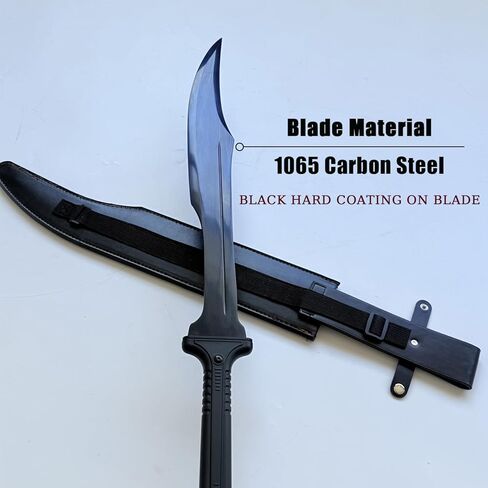 40" Two-Handed Spartan Sword Full Tang 1065 Carbon Steel, Nylon Fiber glass Handle with PU Oil-Edged Leather Sheath, Outdoor,Tactical,Collection Scenarios in Saudi Arabia