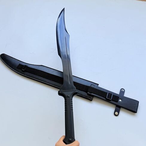 40" Two-Handed Spartan Sword Full Tang 1065 Carbon Steel, Nylon Fiber glass Handle with PU Oil-Edged Leather Sheath, Outdoor,Tactical,Collection Scenarios in Saudi Arabia