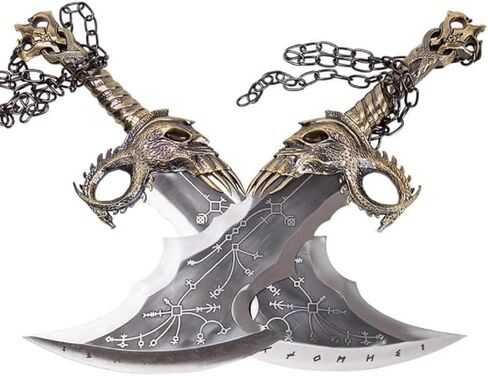 God of Wars Blades of Chaos Metal, God of Wars, GOW Twin Sword, Kraatos Metal Cosplay Weapon Prop 1:1 Replic, Viking Gifts Men (Blades of Chaos Sword) in Saudi Arabia
