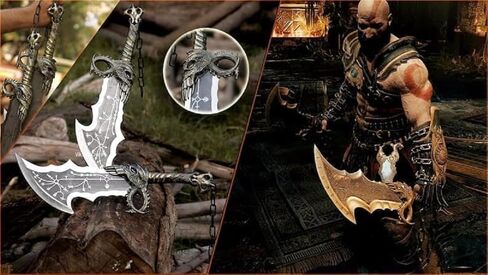 God of Wars Blades of Chaos Metal, God of Wars, GOW Twin Sword, Kraatos Metal Cosplay Weapon Prop 1:1 Replic, Viking Gifts Men (Blades of Chaos Sword) in Saudi Arabia