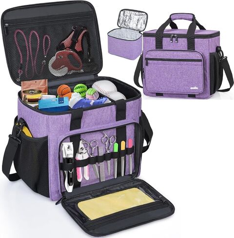 Pet Grooming Bag, GMAK Pet Grooming Tote Bags Supplies Organizer Case Dogs Cats Tools Organizer Tote for Pets Grooming Tools Kit, Clippers, Brush, Scissors or Other Pets Care Supplies, Black(Bag Only) in Kuwait
