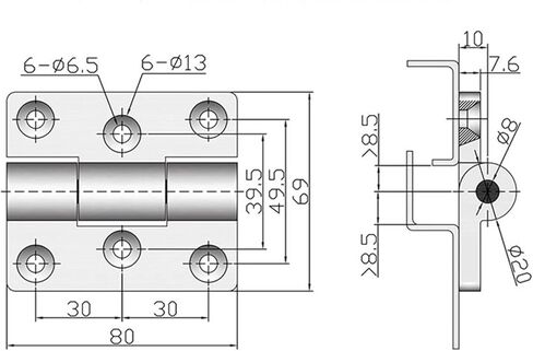 مفصلات قابلة للطي شديدة التحمل 304 أبواب خزانة صناعية من الفولاذ المقاوم للصدأ وصناديق ميكانيكية قطعة واحدة in Kuwait