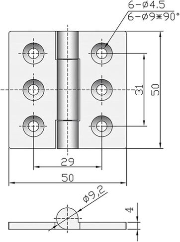 مفصلة محملة للخدمة الشاقة 304 من الفولاذ المقاوم للصدأ على شكل مربع قطعة واحدة in Kuwait