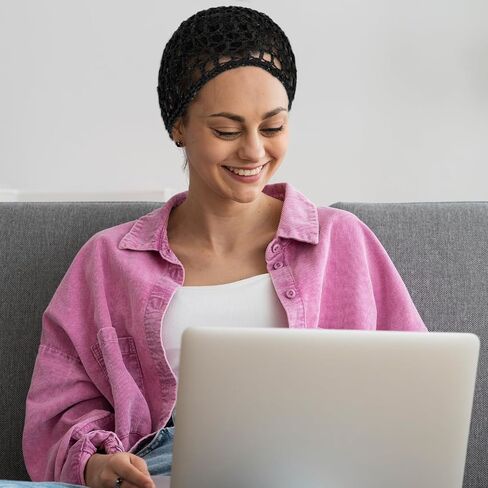 3 قطع من شبكات الشعر للنوم، شبكة لف شعر الكروشيه، شبكة لف من الحرير الشبكي، غطاء نوم ناعم قابل لإعادة الاستخدام، غطاء نوم للنساء، شعر حريري مرتب (أسود) in Kuwait