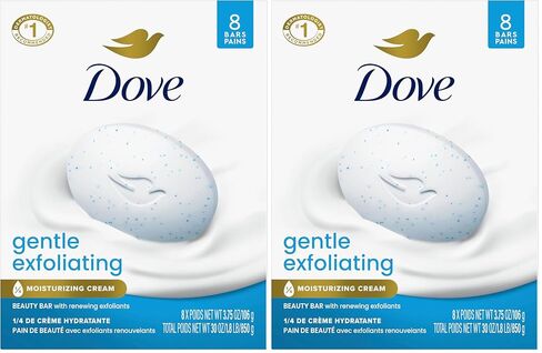 Dove Beauty Bar Soap 6 Bars Deep Exfoliating Charcoal Powder & Glycerin, for Softer, Smoother Skin, Scrubs Away Impurities 3.75 oz in Kuwait