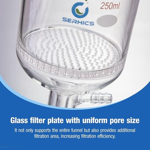 250ml Buchner Funnel 80x80mm with Perforated Plate, Borosilicate Glass,24/40 Standard Joint for Filter Test，1pcs/pk in Kuwait
