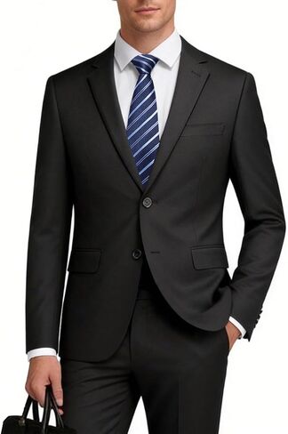 MOGU Modern Fit Men's 2 Piece Wool Suit Two Buttons Tuxedo Blazer Pants for Formal Events Proms Business in Saudi Arabia
