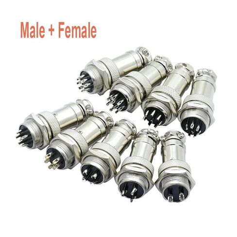 10Pcs/lot GX16 Jack Male/Female 2/3/4/5/6/7/8/9/10Pins 16mm L70-78 Circular Socket Panel XLR Wire Connectors(Male Insert,7Pin) in Saudi Arabia