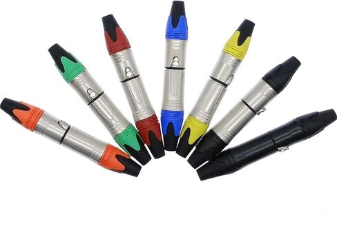 10Pcs XLR Connector Audio Plugs Microphone 3pin Speaker Male & Female Colour(Red-S) in Saudi Arabia