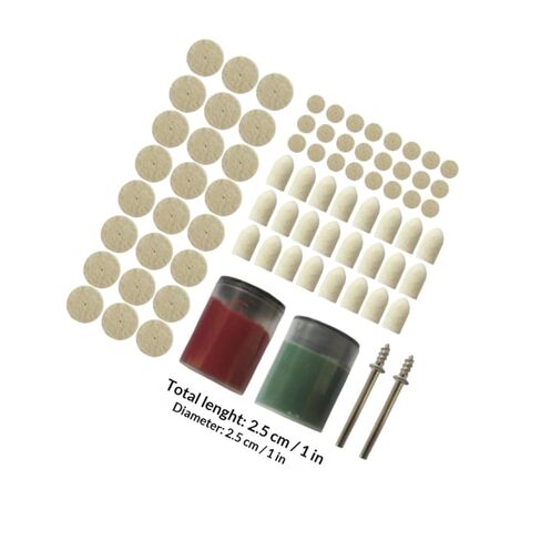 tehaux 76pcs عجلة تلميع الصوف اللباد ومجموعة وسادة عجلة التلميع مع مغزل للأدوات الدوارة، مجموعة معدات تلميع التفاصيل التلقائية للتشطيب المعدني والمجوهرات in Saudi Arabia
