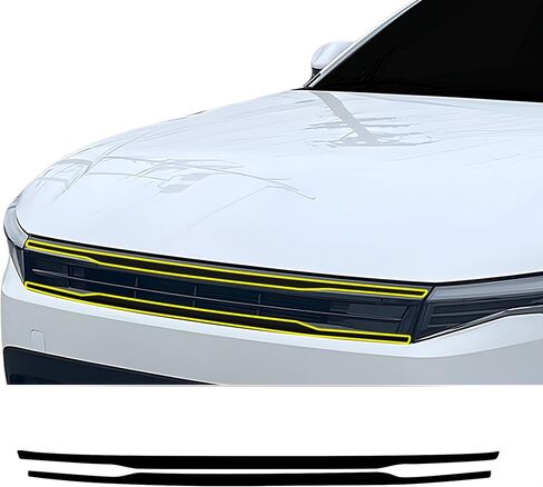 Bogar Tech Designs Front Chrome Delete Blackout Overlay Film متوافق مع Kia K4 2025+ ، Gloss Black in Saudi Arabia