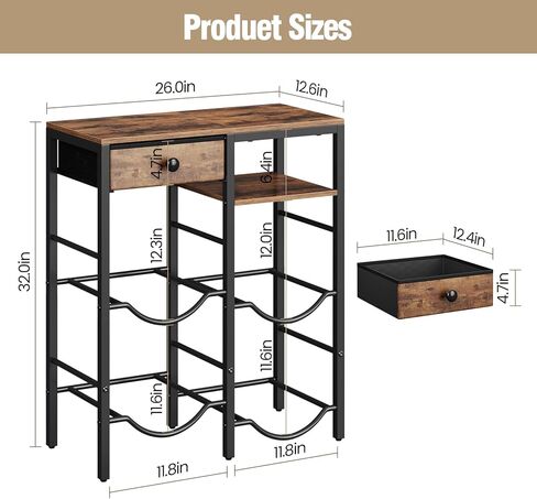 حامل إبريق ماء سعة 5 جالون مع 4 فتحات، رف تخزين زجاجات المياه عالي التحمل، أرفف خشبية من طبقتين ودرج قماشي للمنزل والمطبخ والمكتب والجراج in Kuwait