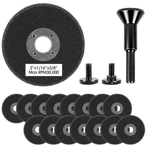 15 Pack 2 Inch Cut Off Wheel with 3/8" Arbor Hole and 1/4" Shank Mandrel, Metal Cutting Discs for Die Grinder, Drill Rotary Tools, Cutting Steel, Iron, Brass, Bolts, Screws in Saudi Arabia