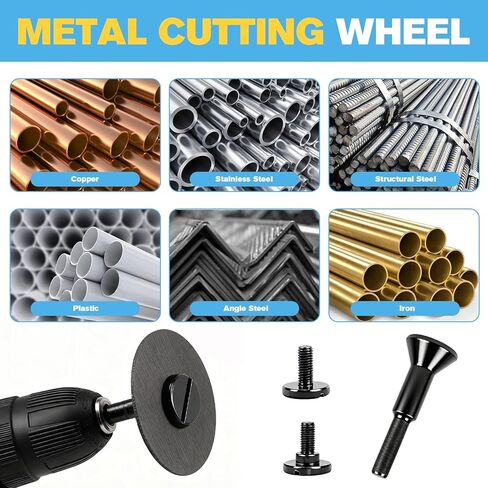 15 Pack 2 Inch Cut Off Wheel with 3/8" Arbor Hole and 1/4" Shank Mandrel, Metal Cutting Discs for Die Grinder, Drill Rotary Tools, Cutting Steel, Iron, Brass, Bolts, Screws in Saudi Arabia
