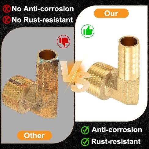 HARFINGTON 2pcs 90 Degree Hose Elbow 1/4" to 1/8" NPT Male Brass Hose Barb Fitting Metals Splicer Mender for 3D Printing, Air Compressor, CNC Machine, Dies in Saudi Arabia