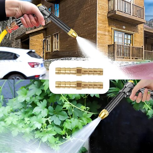 6 قطع من وصلات خرطوم النحاس مقاس 3/8 بوصة × 3/8 بوصة مع 12 مشبك أنابيب من الفولاذ المقاوم للصدأ، موصل خرطوم مستقيم للمياه والهواء والوقود والزيت ومجموعة إصلاح خط الغاز in Kuwait