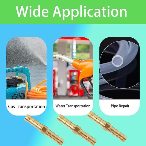 6 قطع من وصلات خرطوم النحاس مقاس 3/8 بوصة × 3/8 بوصة مع 12 مشبك أنابيب من الفولاذ المقاوم للصدأ، موصل خرطوم مستقيم للمياه والهواء والوقود والزيت ومجموعة إصلاح خط الغاز in Kuwait