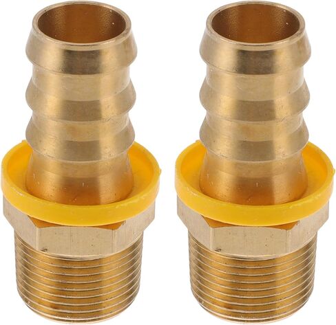 Brass Hose Barb Fittings 55/64" OD 3/4" NPT Male Thread Barb Fitting for Air Water Oil Gas Fuel 2 Pcs Gold Tone in Saudi Arabia