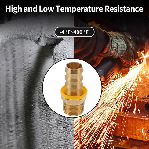 Brass Hose Barb Fittings 55/64" OD 3/4" NPT Male Thread Barb Fitting for Air Water Oil Gas Fuel 2 Pcs Gold Tone in Saudi Arabia