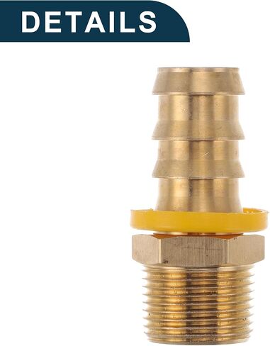 Brass Hose Barb Fittings 55/64" OD 3/4" NPT Male Thread Barb Fitting for Air Water Oil Gas Fuel 2 Pcs Gold Tone in Saudi Arabia