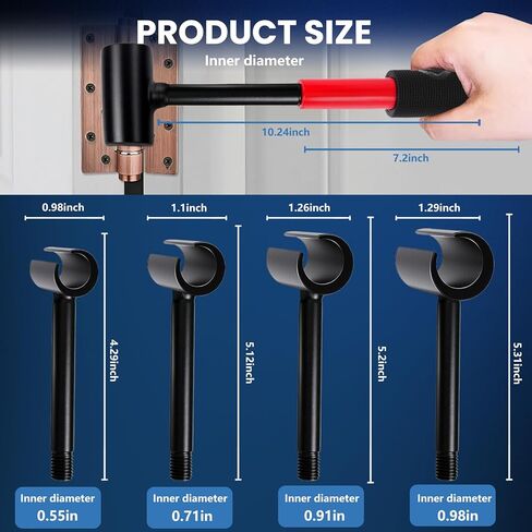أداة تعديل مفصلات الباب 4 في 1 للأغراض السكنية والتجارية، مفتاح ضبط الفجوة شديد التحمل مع تصميم خيط ومقبض مطاطي، 0.55 بوصة/0.71 بوصة/0.91 بوصة/0.98 بوصة in Kuwait