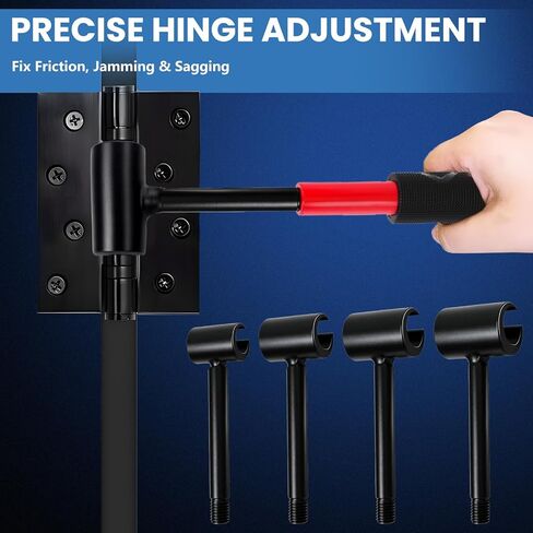 أداة تعديل مفصلات الباب 4 في 1 للأغراض السكنية والتجارية، مفتاح ضبط الفجوة شديد التحمل مع تصميم خيط ومقبض مطاطي، 0.55 بوصة/0.71 بوصة/0.91 بوصة/0.98 بوصة in Kuwait