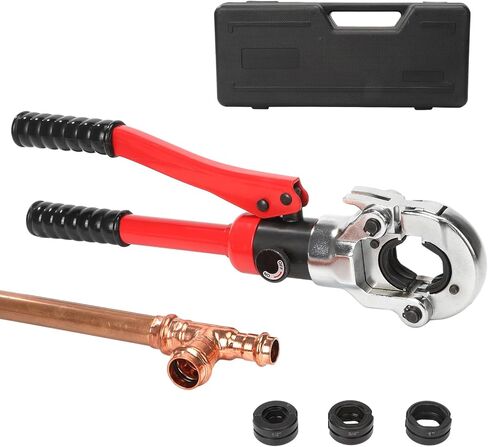 أداة تجعيد أنبوب النحاس الهيدروليكي مع 3 قوالب قابلة للتبديل (1/2 بوصة، 3/4 بوصة، 1 بوصة) تنطبق على أنابيب الفولاذ المقاوم للصدأ والنحاس، مثالية لمشاريع السباكة والتدفئة والتهوية وتكييف الهواء والتبريد والأنابيب الصناعية in Kuwait