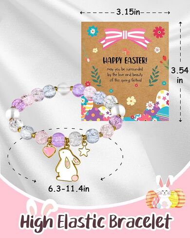 Swooflia Easter Basket Stuffers Bunny Gifts for Teen Girls - Birthday Gifts for Teenage Girls, Easter Bracelets Socks Brushes Headband Gift Baskets for Young Sisters Friend Daughter in Kuwait