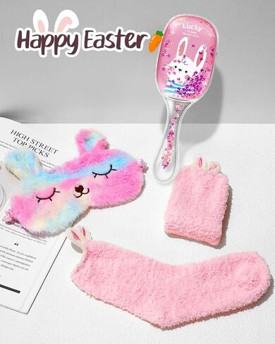 Swooflia Easter Basket Stuffers Bunny Gifts for Teen Girls - Birthday Gifts for Teenage Girls, Easter Bracelets Socks Brushes Headband Gift Baskets for Young Sisters Friend Daughter in Kuwait