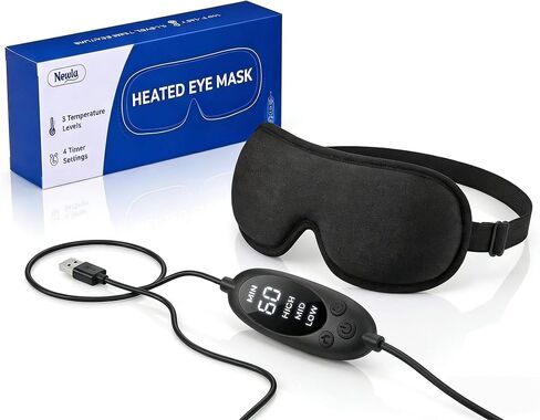 قناع العين المسخن للعيون الجافة: قناع العين المضغوط الدافئ للعين المتعبة وتخفيف الدمد والعيون المنتفخة والصداع النصفي - يعمل بمنفذ USB، حرارة ثابتة - قناع تسخين كهربائي ناعم للنوم والاسترخاء في المكتب والسفر in Kuwait