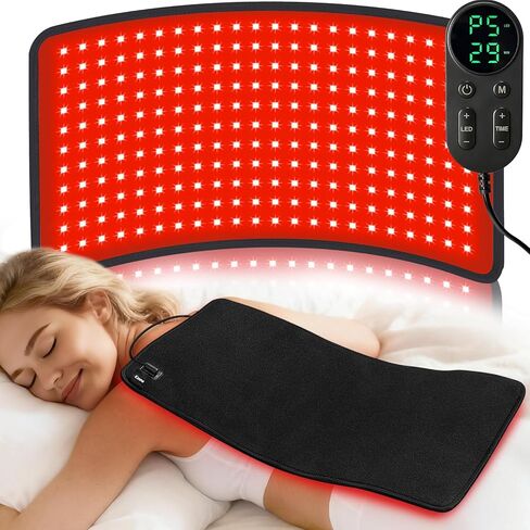 Ezona Red Light Therapy Pad for Body Pain, 24 x 12 inch Large Infrared Light Therapy with 660/ 850nm for Back Relief, High-Output 242 LEDs Light with Remote Control for Shoulder Waist Knee Muscle in Saudi Arabia