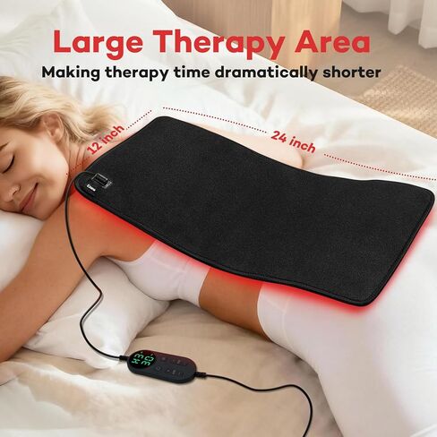 Ezona Red Light Therapy Pad for Body Pain, 24 x 12 inch Large Infrared Light Therapy with 660/ 850nm for Back Relief, High-Output 242 LEDs Light with Remote Control for Shoulder Waist Knee Muscle in Saudi Arabia