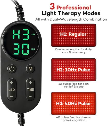 Ezona Red Light Therapy Pad for Body Pain, 24 x 12 inch Large Infrared Light Therapy with 660/ 850nm for Back Relief, High-Output 242 LEDs Light with Remote Control for Shoulder Waist Knee Muscle in Saudi Arabia