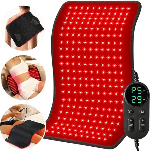 Ezona Red Light Therapy Pad for Body Pain, 24 x 12 inch Large Infrared Light Therapy with 660/ 850nm for Back Relief, High-Output 242 LEDs Light with Remote Control for Shoulder Waist Knee Muscle in Saudi Arabia