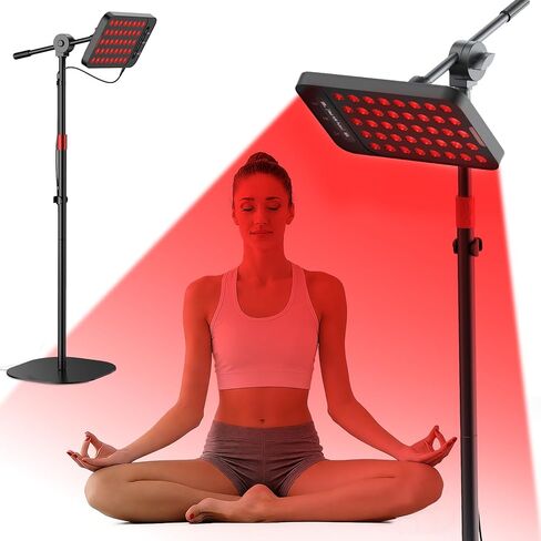 Comfytemp 55W High-Output (3X Intensity) Red Light Therapy for Face & Body, 143mW/cm² at 6 in Near Infrared Light Lamp, 660nm & 850nm LED Light Panel with Stand Home Use, Gifts for Women Men Mom Dad in Saudi Arabia