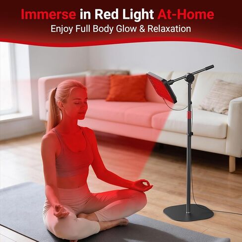 Comfytemp 55W High-Output (3X Intensity) Red Light Therapy for Face & Body, 143mW/cm² at 6 in Near Infrared Light Lamp, 660nm & 850nm LED Light Panel with Stand Home Use, Gifts for Women Men Mom Dad in Saudi Arabia