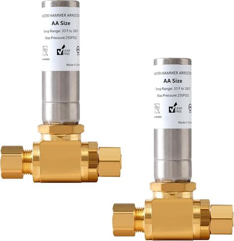 (2-Pack) SECKWHALE Tee Stainless Steel Water Hammer Arrestor, 3/8 Inch x 3/8 Inch Compression Connection, for Dishwasher, Sink, Toilet, Faucet, Stop Pipe Knock and Reduce Banging Noise(Pack-2) in Saudi Arabia