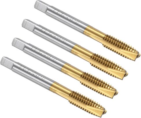 uxcell Spiral Point Plug Threading Tap 5/16-18 UNC Thread, Ground Threads H2, High Speed Steel 6542, Titanium Coated, Screw Taps Tapping Bit for Thread Repair, 4pcs in Saudi Arabia