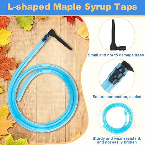 5 Pack Maple Syrup Tapping Kit, Maple Tree Tapping Kit for Starter Sap Collection, with 5 Clear Buckets/ 5 Tubing/ 5 L-shaped Taps/ 1 Drill Bit in Saudi Arabia