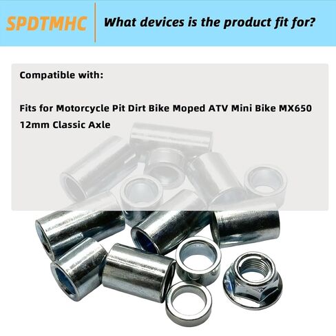 13Pcs M12 Industrial Steel Spacer Sleeve Bushings Fits for Motorcycle Pit Dirt Bike Moped ATV Mini Bike MX650 12mm Classic Axle in Saudi Arabia