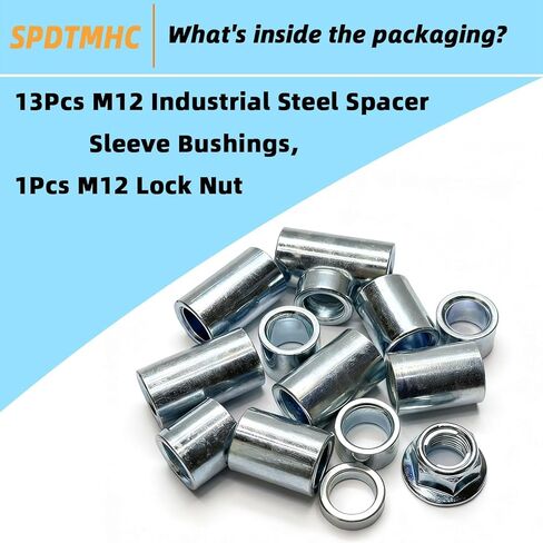 13Pcs M12 Industrial Steel Spacer Sleeve Bushings Fits for Motorcycle Pit Dirt Bike Moped ATV Mini Bike MX650 12mm Classic Axle in Saudi Arabia