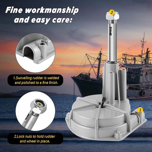 Marine Steering Control Cable, 15ft Cable Outboard Steering Kit 3/4" Standard Tapered Shaft, Marine Steering System for Yachts and Other Watercraft in Kuwait