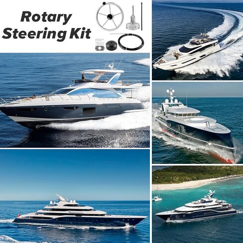 Marine Steering Control Cable, 15ft Cable Outboard Steering Kit 3/4" Standard Tapered Shaft, Marine Steering System for Yachts and Other Watercraft in Kuwait