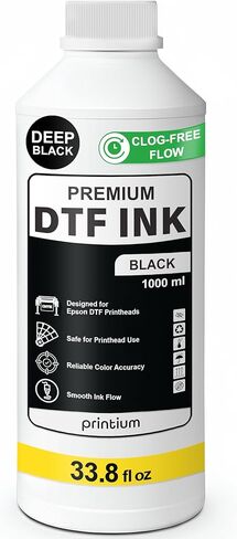 DTF Black Ink 1000ML – Heat Transfer Ink Refill for PET Film & DTF Printers – Works with I3200, XP600, L1800, ET8550, XP15000 – Deep Black, Clog-Free, Fade & Wash Resistant in Kuwait