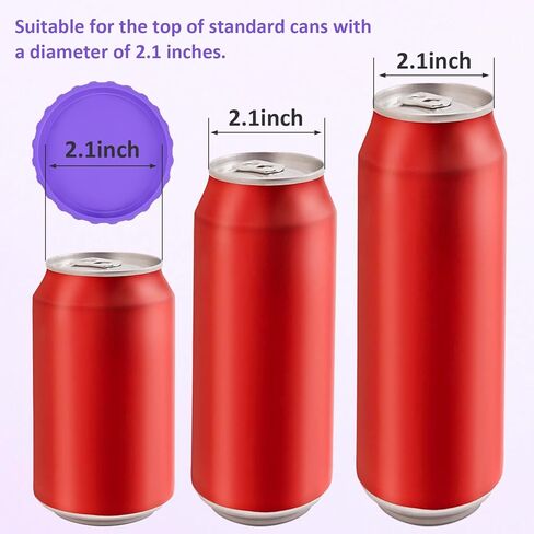 10 Pack Silicone Soda Can Covers Lids Colorful Reusable Spill-proof Can Caps Tops Savers Stopper Protector for Drink Beer Beverage Juice Coke Fits Standard Cans in Kuwait