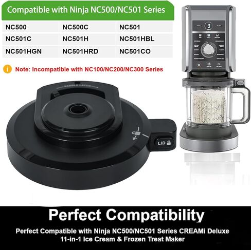 غطاء وعاء خارجي لصانعة الآيس كريم نينجا كريمي ديلوكس NC500 NC501، قابل لإعادة الاستخدام، غطاء بديل خالٍ من البيسفينول أ، مقاوم للكسر، محكم الغلق، آمن للاستخدام في غسالة الأطباق، متوافق مع ملحقات كريمي (NC500) in Kuwait