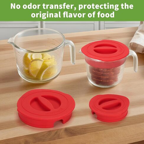 3 Pack Silicone lids replacement for Pyrex glass containers, Silicone covers replacement, Compatible with Pyrex 1 Cup, 2 Cup, 4 Cup Tempered Glass Measuring Cups, Reusable (Cups not Included) in Kuwait