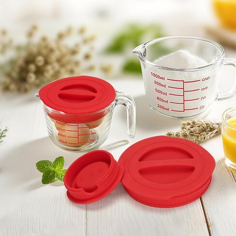 3 Pack Silicone lids replacement for Pyrex glass containers, Silicone covers replacement, Compatible with Pyrex 1 Cup, 2 Cup, 4 Cup Tempered Glass Measuring Cups, Reusable (Cups not Included) in Kuwait