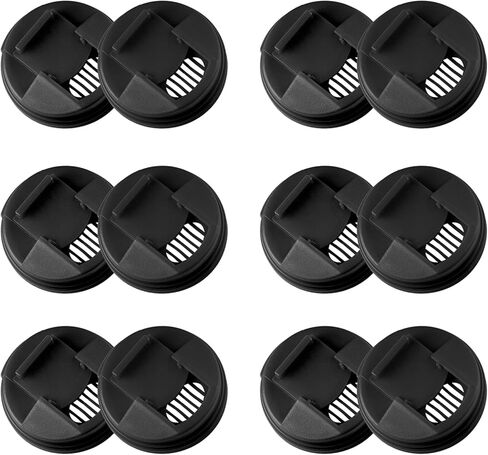 Soda Can Lid Covers 12 Pack, Round Protector, Reusable Plastic Lids Fit Standard Soda Drink Beer Juice Beverages Cans Storage 2.4 Inch, Black in Saudi Arabia